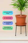GoHooked terracotta planter tray, 6 inch, modern style, UV resistant, fade resistant, lightweight, durable construction, pack of 10.