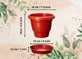 Go Hooked terracotta brown plastic planter pot with bottom tray, 8 inch diameter, ideal for indoor/outdoor use.