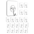 GoHooked 20pcs transparent flower-shaped self-adhesive hooks, heavy-duty waterproof wall mount hooks.