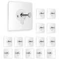 GoHooked 15pcs transparent adhesive hooks for heavy-duty wall mounting without drilling. Stainless steel.