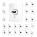 GoHooked 20pcs transparent adhesive wall hooks with stainless steel nail hook, no-drilling waterproof screw-free stickers.