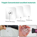 GoHooked transparent adhesive hooks with stainless steel screws, ideal for photo frames, keys, and towels.
