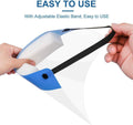 GoHooked transparent reusable PET face shield with adjustable elastic band and foam forehead support