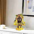 GoHooked Tribal Chief polyresin figurine with gold accents, featuring a headdress and detailed garments. Cultural art collectible.