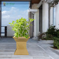 GoHooked 16 inch traditional brown Tulsi pot planter with Swastik symbol, durable and weather-resistant for home, pooja, balcony, garden decor.