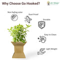 GoHooked brown traditional decorative Tulsi pot with Swastik symbol, perfect for home and garden decor.