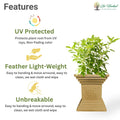 Go Hooked 16 inch traditional brown Tulsi pot planter with Swastik symbol, UV protected, lightweight, and unbreakable.
