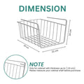 Go Hooked grey steel undershelf basket, 8" width, for kitchen organization. Features a slide-on design.