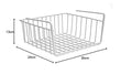 Go Hooked white metal undershelf basket, 12 inch, durable, space-saving organizer, set of 2