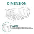 GoHooked silver wire undershelf storage basket with dimensions 31cm x 24.5cm x 14cm. Features a grid design and fits cabinets up to 2.9cm thick.