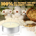 GoHooked unscented, smokeless, paraffin-free, non-toxic soy wax tealight candles with 100% cotton wick. Pack of 200.