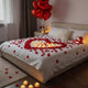 Go Hooked Valentineâ€™s Day DÃ©cor Set Teddy Box | Led TeaLight Candles 12pcs | Artificial Rose Petals Flowers 2000pcs | Heart Foil Ballon 10pcs Perfect for Candlelight Dinners, Anniversaries, Proposals
