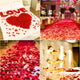 Go Hooked Valentine’s Day Décor Set Heart Shape Wax Candle 10pcs | Artificial Rose Petals Flowers 2000pcs | Heart Foil Ballon 5pcs Perfect for Candlelight Dinners, Anniversaries, Proposals