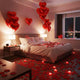 Go Hooked Valentineâ€™s Day DÃ©cor Set Heart Shape Wax Candle 10pcs | Artificial Rose Petals Flowers 2000pcs | Heart Foil Ballon 10pcs Perfect for Candlelight Dinners, Anniversaries, Proposals