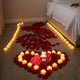 Go Hooked Valentineâ€™s Day DÃ©cor Set Teddy Box | Led TeaLight Candles 12pcs | Artificial Rose Petals Flowers 2000pcs Perfect for Candlelight Dinners, Anniversaries, Proposals