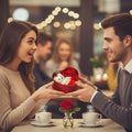 GoHooked Valentine's Day gift set with heart box, teddy, roses, and tea lights, perfect for romantic occasions.