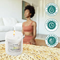 GoHooked ViMe Vanilla Mousse aroma candle in a white jar, 120ml, 40-hour burn time, natural essential oil.