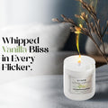 GoHooked ViMe Vanilla Mousse aroma candle in a white jar, hand-poured with aromatherapy benefits.
