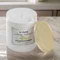 GoHooked white vanilla mousse scented aroma candle in a glass jar with a gold lid, 100ml, hand-poured.