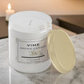 GoHooked ViMe Chamomile Aroma Candle in a white glass jar with a gold lid. Hand-poured, 100ml, 35-hour burn time.