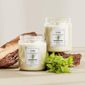 GoHooked ViMe Bamboo & White Tea aroma candle in a clear glass jar with a white label. Hand-poured wax.
