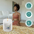 GoHooked Vime blueberry scented candle in white jar, 120 gm, 35-hour burn time, ideal for aromatherapy and home decor.