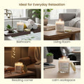 GoHooked ViMe Citronella Oasis scented candle in a clear glass jar with a gold lid. White wax, 120 gm.