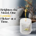 GoHooked ViMe white lemon tart scented aroma candle in a glass jar, hand-poured for home decor and aromatherapy.