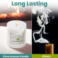 GoHooked ViMe white lemongrass scented aroma candle in a glass jar, long-lasting burn time.