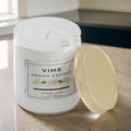 GoHooked ViMe Mogra Mist aroma candle in a white glass jar with a gold lid. 100ml, hand-poured.