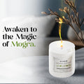 GoHooked ViMe Mogra Mist scented candle in a white jar, 120 gm, 35-hour burn time, aromatherapy for relaxation.