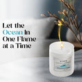 GoHooked ViMe Ocean Breeze scented candle in a white jar, 120 gm, with a 35-hour burn time, ideal for aromatherapy and home decor.