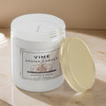 GoHooked ViMe white pumpkin spice aroma candle in a glass jar with a gold lid. Hand-poured, 100ml.