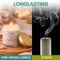 GoHooked ViMe white rose incense aroma candle in a glass jar with a gold lid, long-lasting burn time.