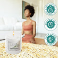 GoHooked ViMe Rosemary Reverie white aroma candle in glass jar, 120ml, 40-hour burn time, natural essential oil.