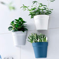 GoHooked set of 4 multicolor plastic wall hanging plant pots. Rust resistant planters for indoor/outdoor use.