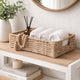 Go Hooked Handwoven Water Hyacinth Seagrass Storage Basket with Handles (12 Inch) | Rectangular Wicker Organizer for Bathroom, Kitchen, Shelf & Wardrobe | Multipurpose Decorative Basket
