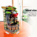 GoHooked multicolour polyresin tabletop waterfall fountain with LED lights and adjustable speed control, 25.5 cm tall.