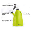 GoHooked 1L green dual-use watering can with removable flower sprinkler and adjustable rotating nozzle.