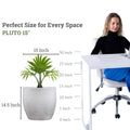GoHooked white 15-inch round polymer planter with a speckled finish, perfect for indoor or outdoor use.