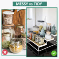 GoHooked white 3-tier iron countertop storage rack organizing spice jars and bottles.
