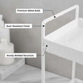 GoHooked white 3-tier standing iron rack organizer with rust-resistant finish and sturdy welded structure.