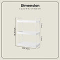 GoHooked white 3-tier standing iron rack organizer, 16.9 inch height, for kitchen or bathroom countertop storage.