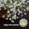 GoHooked white artificial baby's breath flowers with rubber flower heads and plastic stems, perfect for bouquets and arrangements.