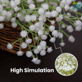GoHooked 5Pcs White artificial baby's breath flowers with realistic rubber flower heads and plastic stems, perfect for floral arrangements.