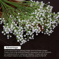 GoHooked white artificial baby's breath flowers with flexible stems, realistic soft rubber flower heads and plastic stems.