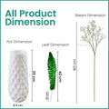 GoHooked white artificial baby's breath flowers with vase, realistic rubber flower heads and plastic stems, 60cm tall.