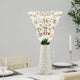 ViMe Artificial Flowers Bunch with White Textured Plastic Vase |Faux Flowers Decorative Flowers for Home and Office Decor (White Flowers with vase)