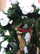 VIMIFORYOU Artificial Rose Orchid Flowers Bunch | Orchid Hanging Flowers Decoration|Artificial Flower for Home D?cor Wall Hanging (Pack of 2 Pcs, White)