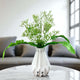 Go Hooked Artificial Flowers with Majesty Vase 45cm Approx | 5Pcs White Baby’s Breath Gypsophila | 4Pcs Fern Leaves | Real Touch Faux Plant Décor for Living Room, Bedroom, Office & Tabletop